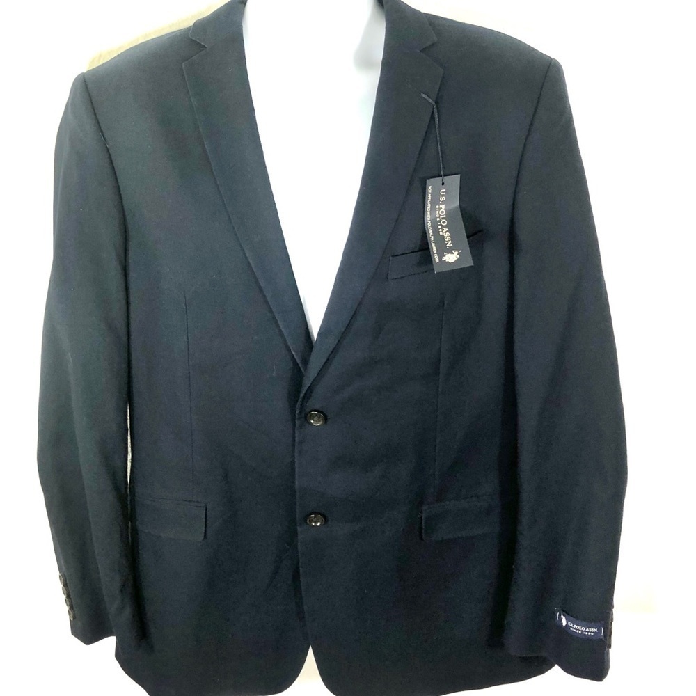 US Polo Assn. Navy Blue Blazer Sport Coat 44L